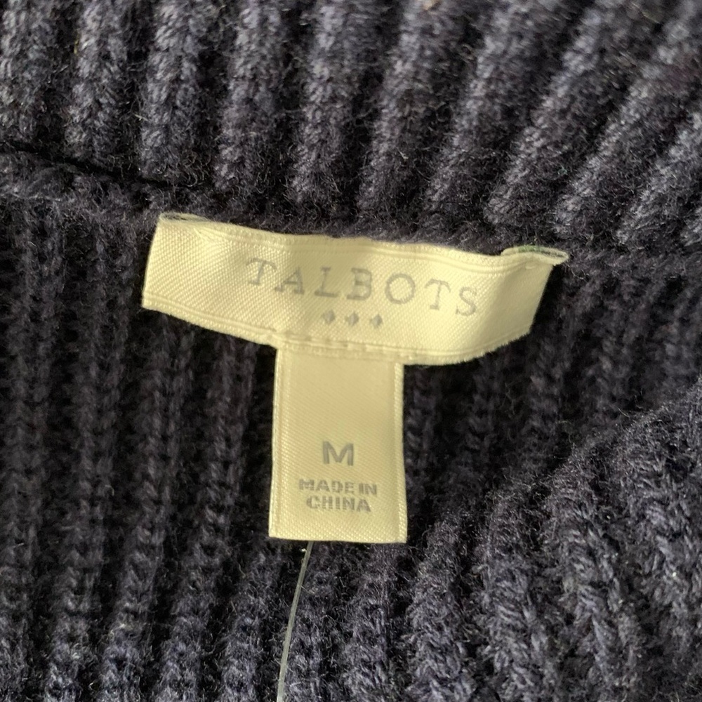 Talbots Outlet Navy Blue Sleeveless Open Front Cardigan - Picture 3 of 5